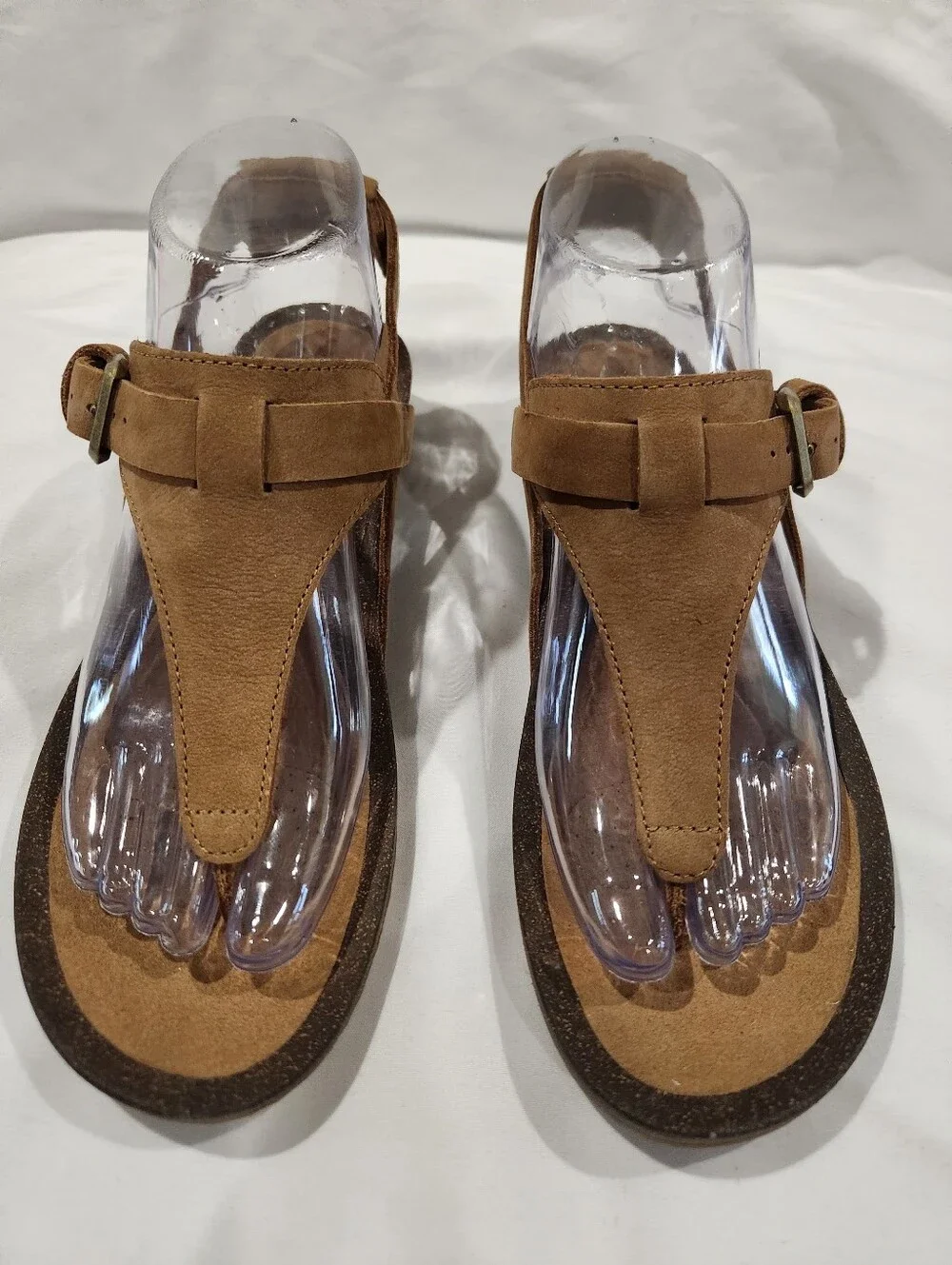 Teva Mahinia 3pt Wedge Suede T-Strap Sandals In Chipmunk Size 9 NWOT